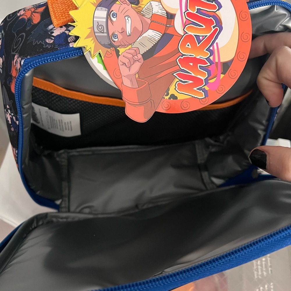 Naruto and Sasuke Holographic Insulated Lunch Bag Tote with zipper front pocket - Picture 9 of 12